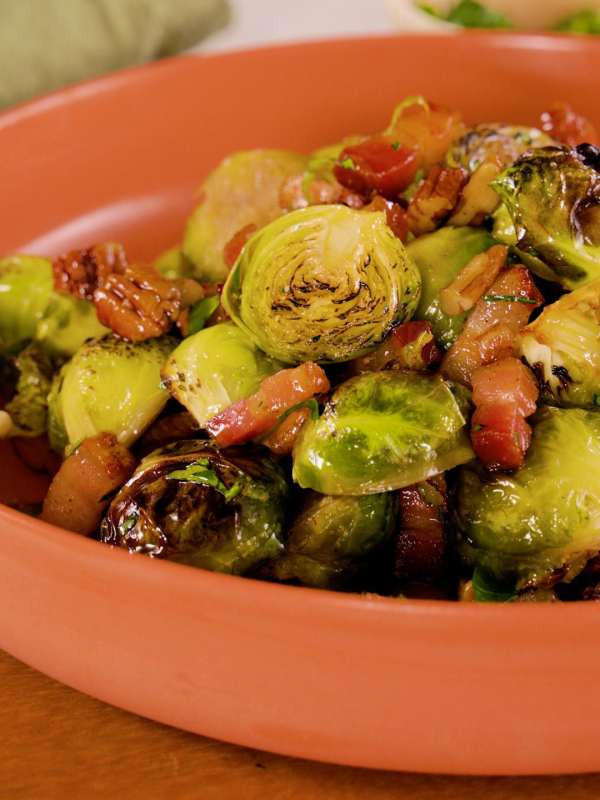 Air-Fried Brussels Sprouts with Pancetta and Maple | Breville