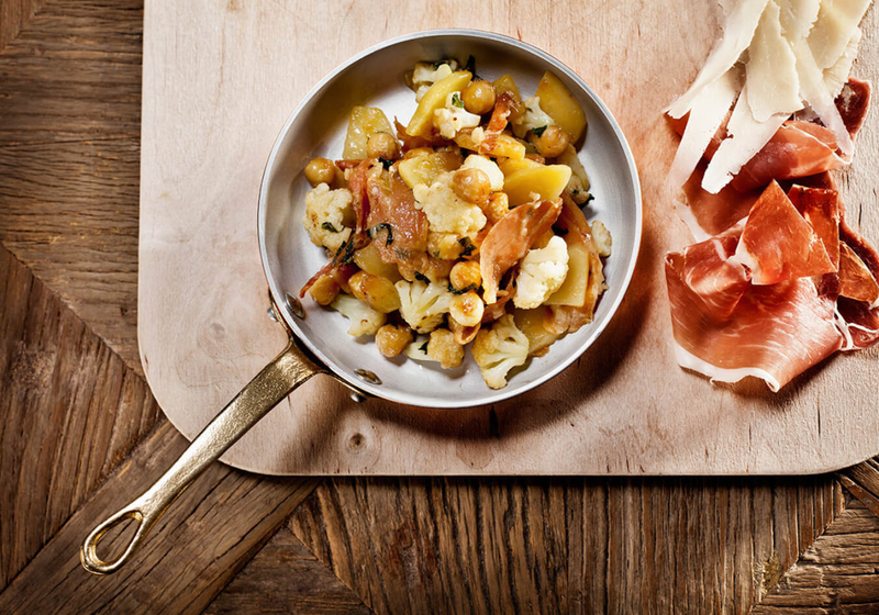 Fried Cauliflower with Parma Ham | Ballarini