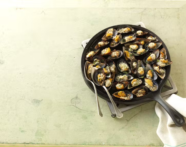 Mussels on the Half Shell with Parmesan and Garlic | Weber