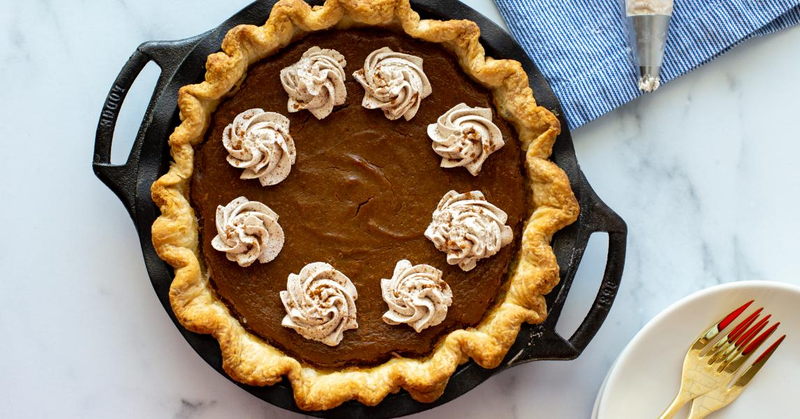 Pumpkin Pie With Spiced Whipped Cream | Lodge
