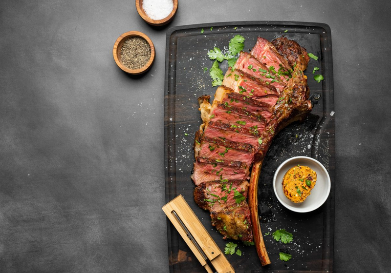 Seared Tomahawk With Chipotle Lime Cilantro Butter | Meater