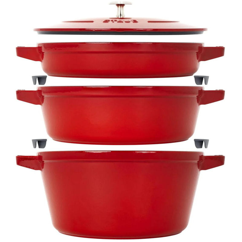 Staub 4-Piece Cast Iron Large Stackable Cocotte Set 1021-321 IMAGE 1