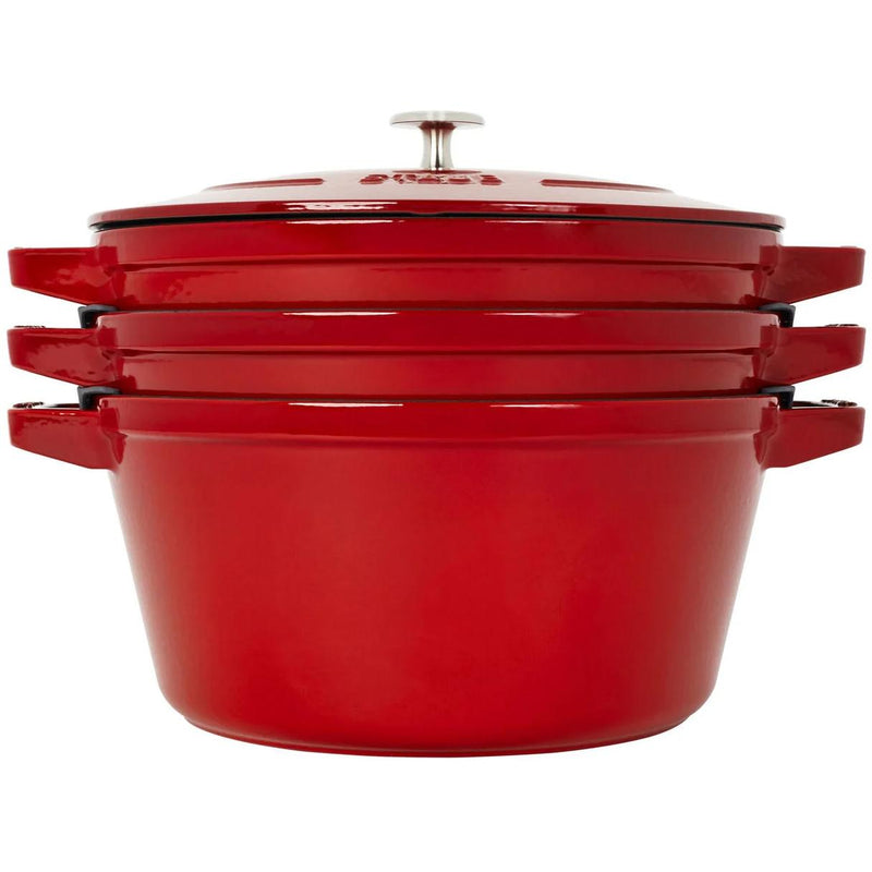 Staub 4-Piece Cast Iron Large Stackable Cocotte Set 1021-321 IMAGE 2