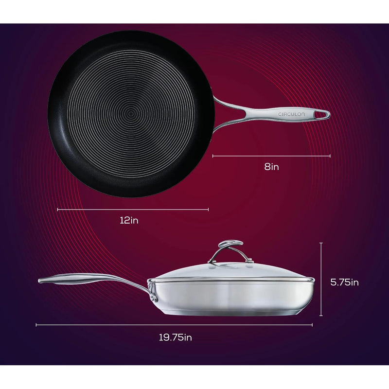 Circulon SteelShield S 12in Non-Stick Frying Pan with Lid 70056 IMAGE 3