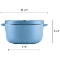 KitchenAid Enameled Cast Iron 6 Qt Round Dutch Oven with Lid - Velvet Blue 48531 IMAGE 3