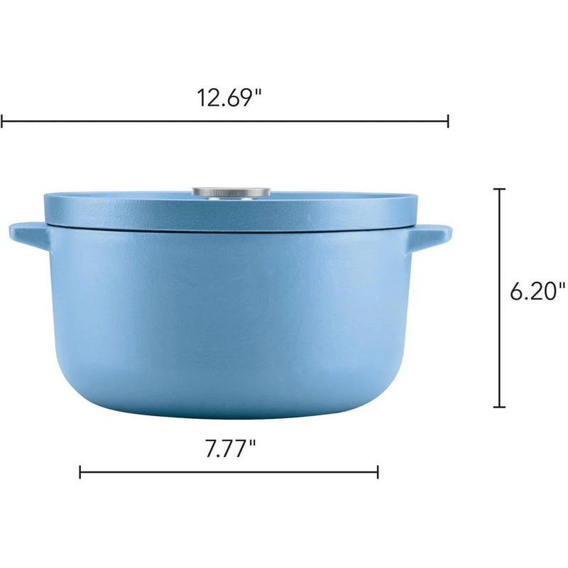 KitchenAid Enameled Cast Iron 6 Qt Round Dutch Oven with Lid - Velvet Blue 48531 IMAGE 3