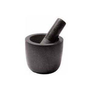 il Piatto Pieno Granite Mortar and Pestle 60129/B IMAGE 1