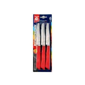 Inoxbonomi Red Handle Table Knives - 6piece 0169-INOX IMAGE 1