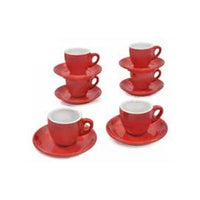 Sara Moka 6-Piece Rosso Cappuccino Cup Set Z11420SCRED IMAGE 1