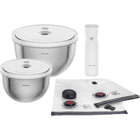Zwilling Fresh & Save Vacuum Starter Set Stainless Steel/M/L - 9-Piece 1033044 IMAGE 1