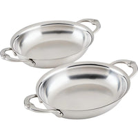 Hestan Provisions Stainless-Steel Mini Oval Au Gratin Set of Two 6.5" x 5.5" 71053 IMAGE 1