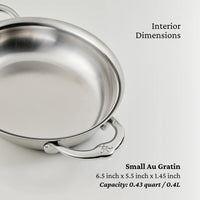 Hestan Provisions Stainless-Steel Mini Oval Au Gratin Set of Two 6.5" x 5.5" 71053 IMAGE 5