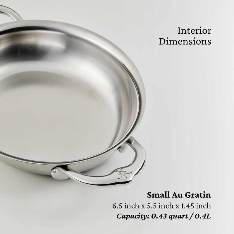 Hestan Provisions Stainless-Steel Mini Oval Au Gratin Set of Two 6.5" x 5.5" 71053 IMAGE 5