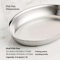 Hestan Provisions Stainless Steel Oval Fish Pan 12.5" x 9" 31724-T IMAGE 4