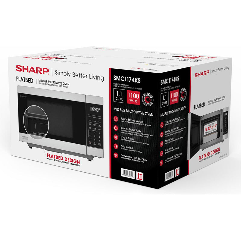 Sharp 21.22-inch, 1.1 cu. ft. Countertop Microwave Oven with Inverter Technology SMC1174KSC IMAGE 15