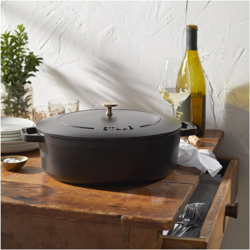 Staub La Cocotte 6L Cast Iron Oval Wide Dutch Oven 1027848 IMAGE 2