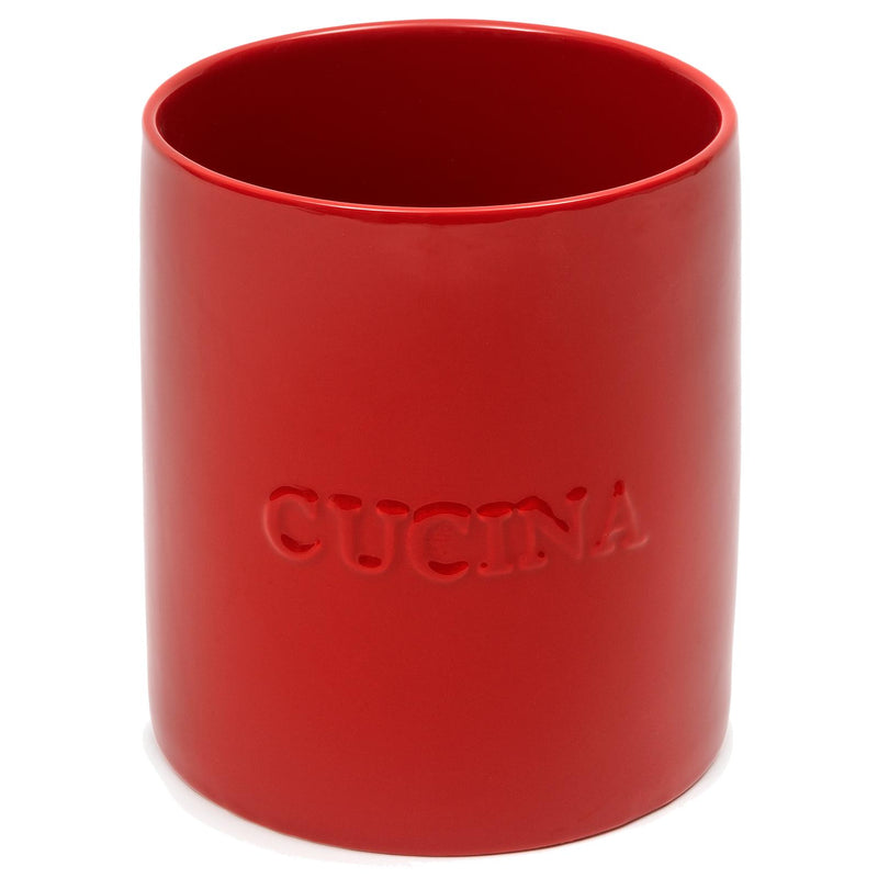 Sara Cucina Cucina Red Utensil Crock S10390-R IMAGE 1