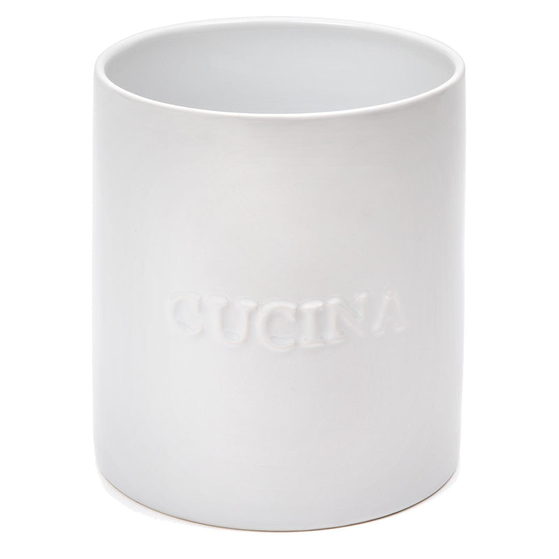 Sara Cucina Cucina White Utensil Crock S10390-W IMAGE 1