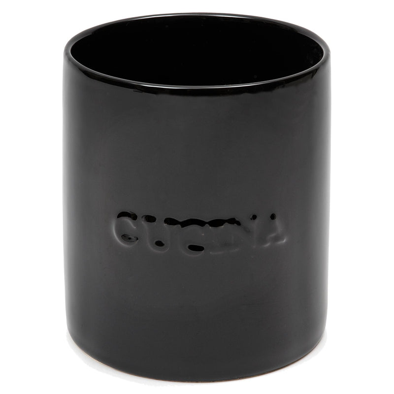 Sara Cucina Cucina Black Utensil Crock S10390-B IMAGE 1