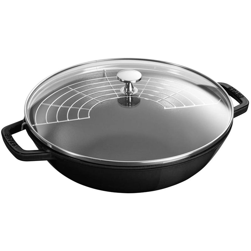 Staub 30CM CAST IRON WOK WITH GLASS LID 1004706 IMAGE 1