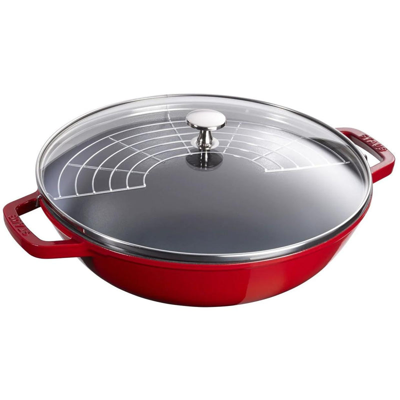 Staub 30CM CAST IRON WOK WITH GLASS LID 1004708 IMAGE 1