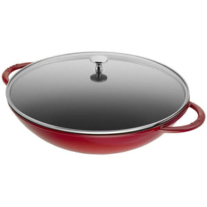 Staub 37CM CAST IRON WOK WITH GLASS LID 1004257 IMAGE 1